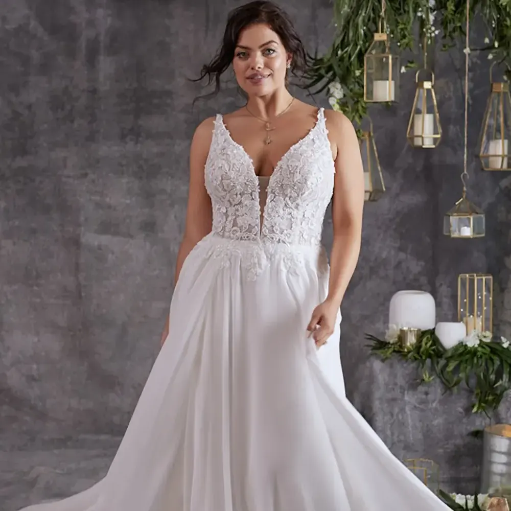 Brautkleid Große Größe - Brautkleid Tierney von Rebecca Ingram - front 2 curvy