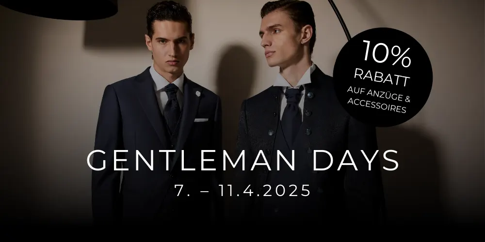 Gentleman Days 2025 - 10% Rabatt auf Deinen Hochzeitsanzug
