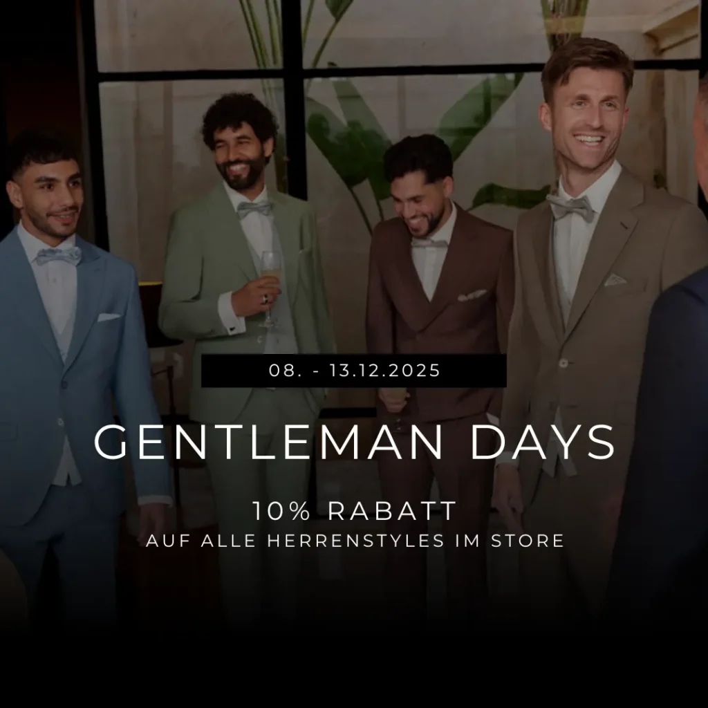 Gentleman Days 2025 im Dezember - 10% Rabatt auf Deinen Hochzeitsanzug