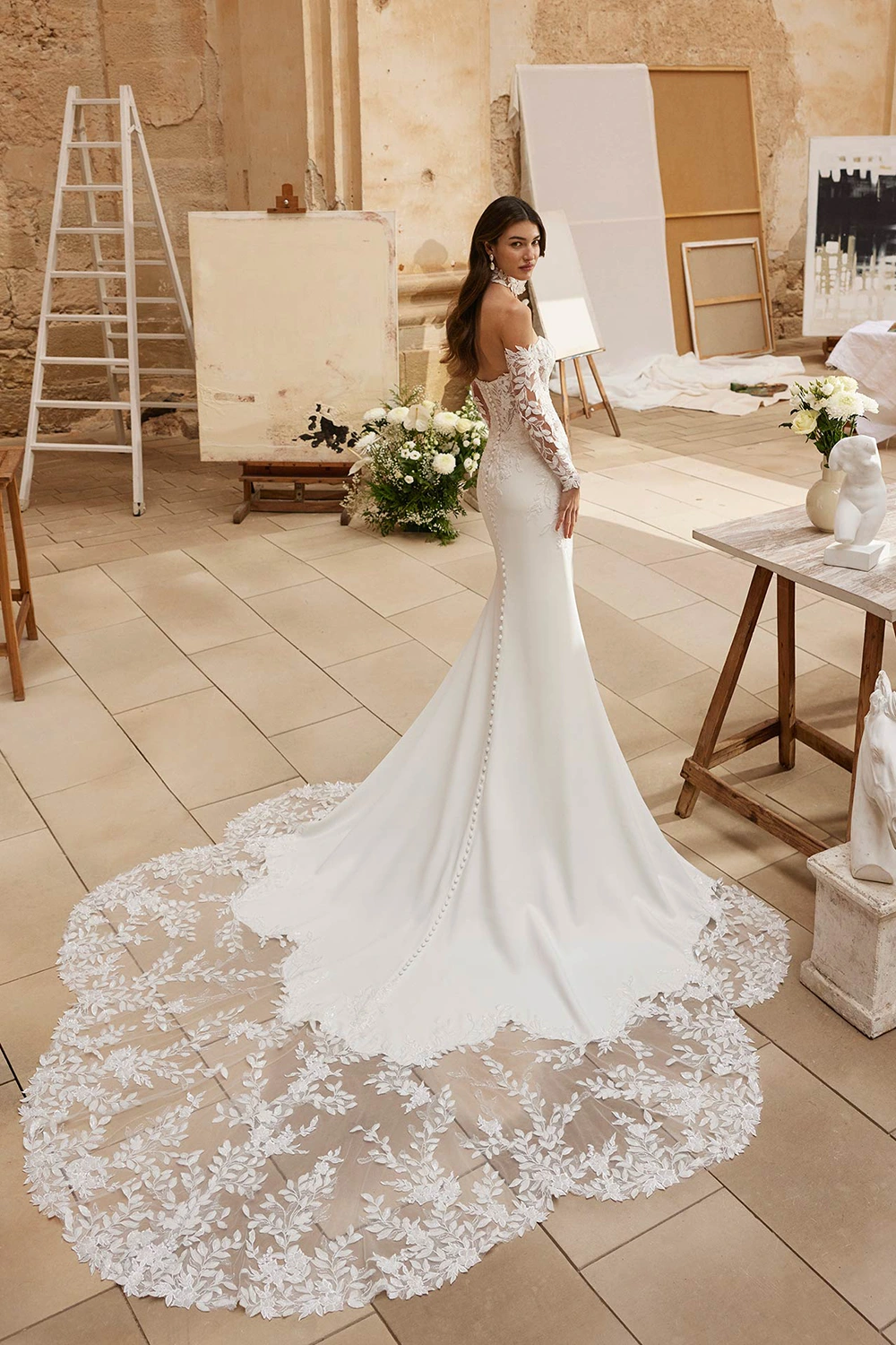 Brautkleid Modell Mariela von Aire Barcelona – Rückenansicht