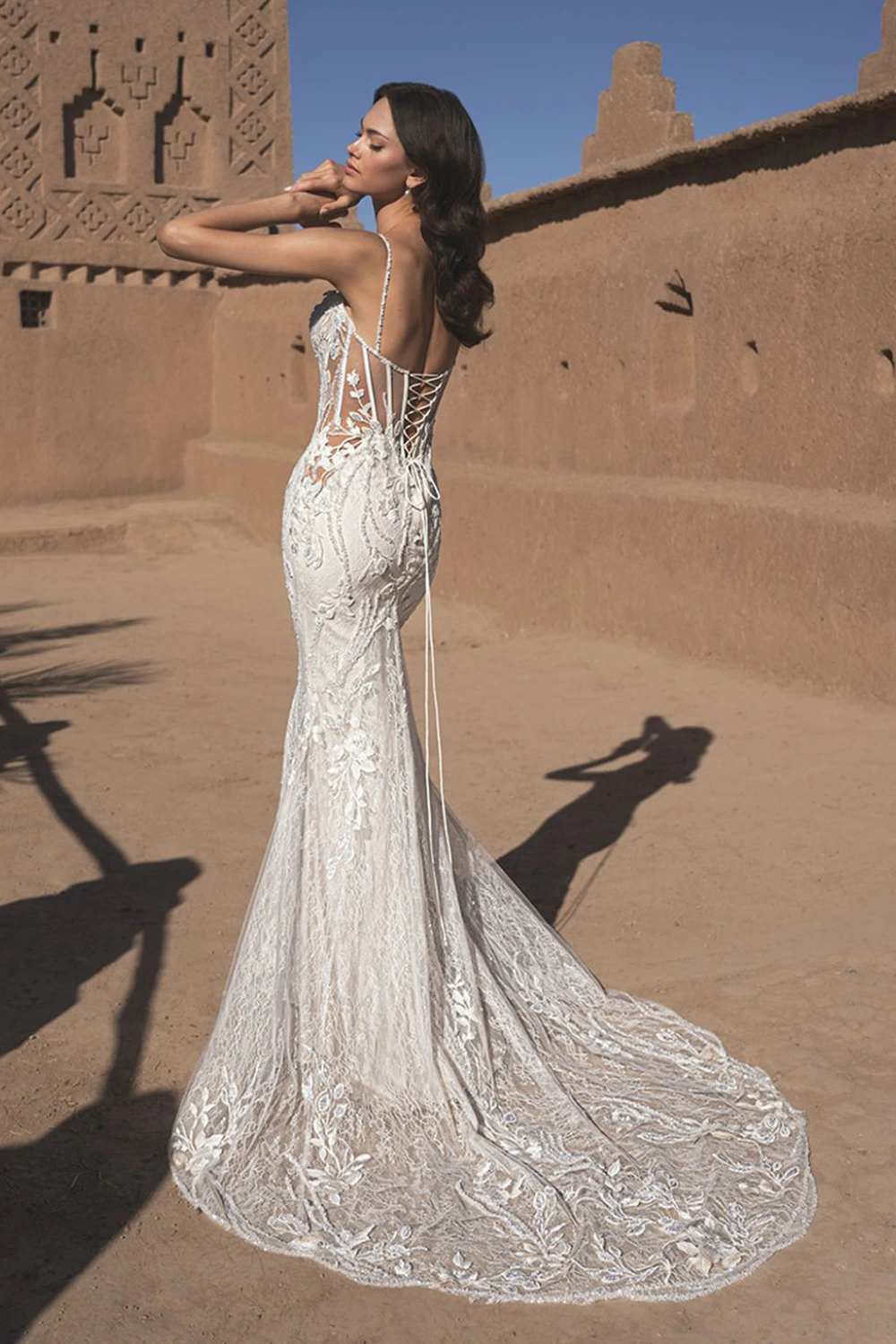 Brautkleid Modell Thao von Enzoani Blue – Rückenansicht