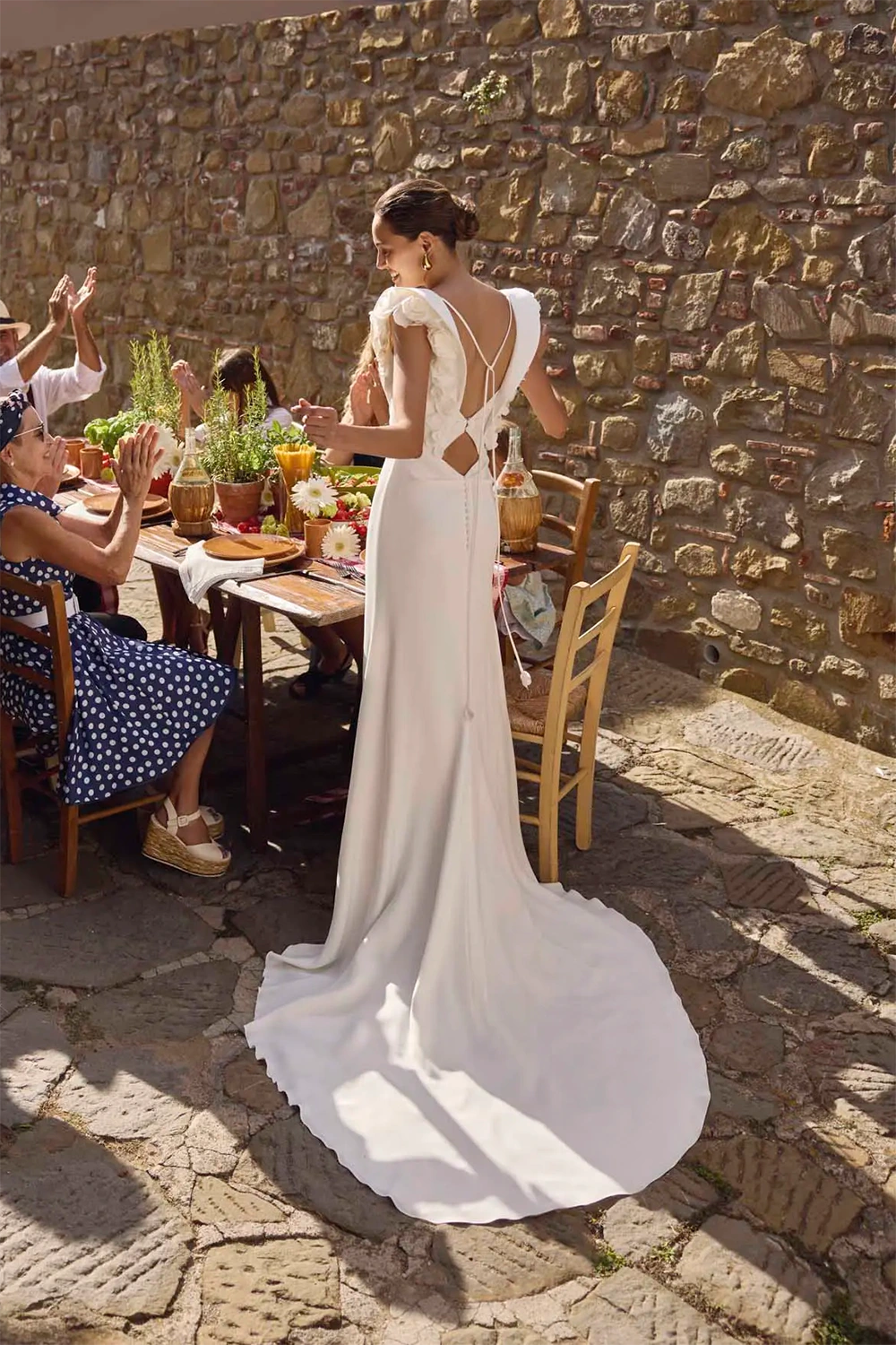 Brautkleid Modell Golden-A von Modeca – Rückenansicht